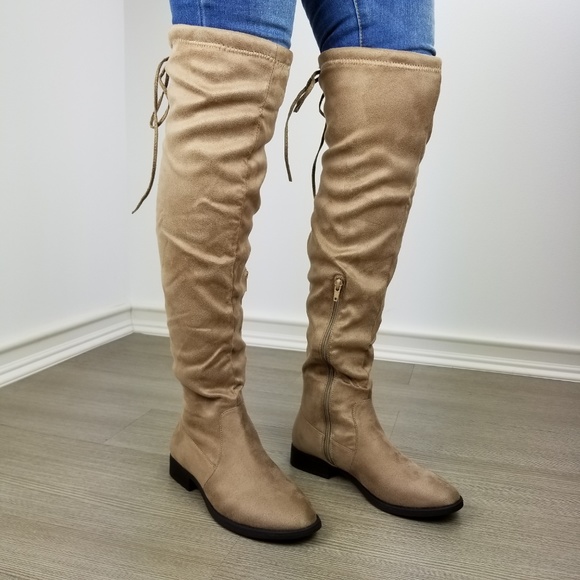 Sexy over the knee boots with lace up back-ii - Picture 3 of 8